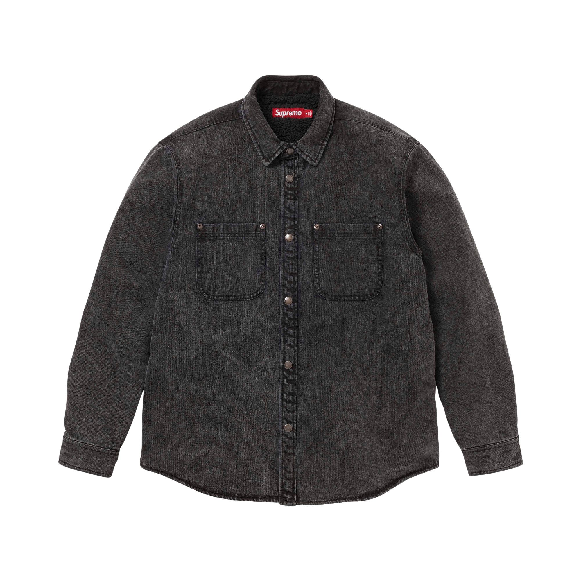 Buy Supreme Shearling Lined Denim Work Shirt 'Black' - FW25S15
