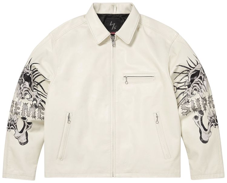 Supreme x Ys Leather Jacket White