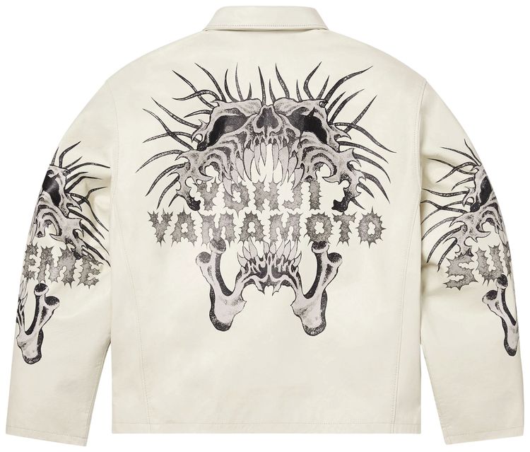 Supreme x Ys Leather Jacket White