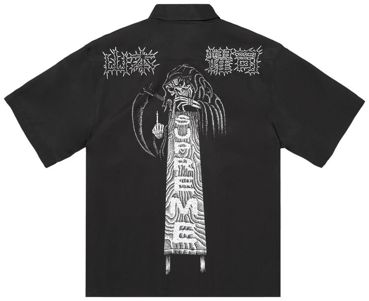 Supreme x Ys Silk Zip Up Short Sleeve Shirt Black