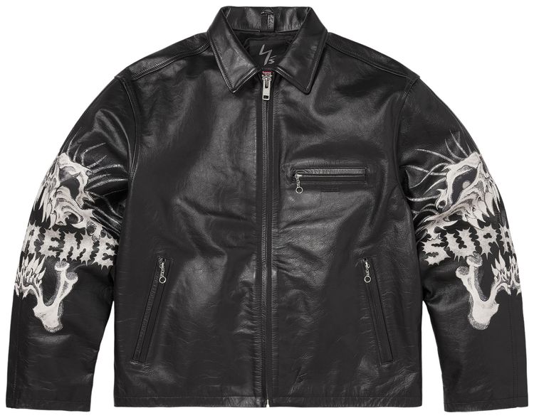 Supreme x Ys Leather Jacket Black