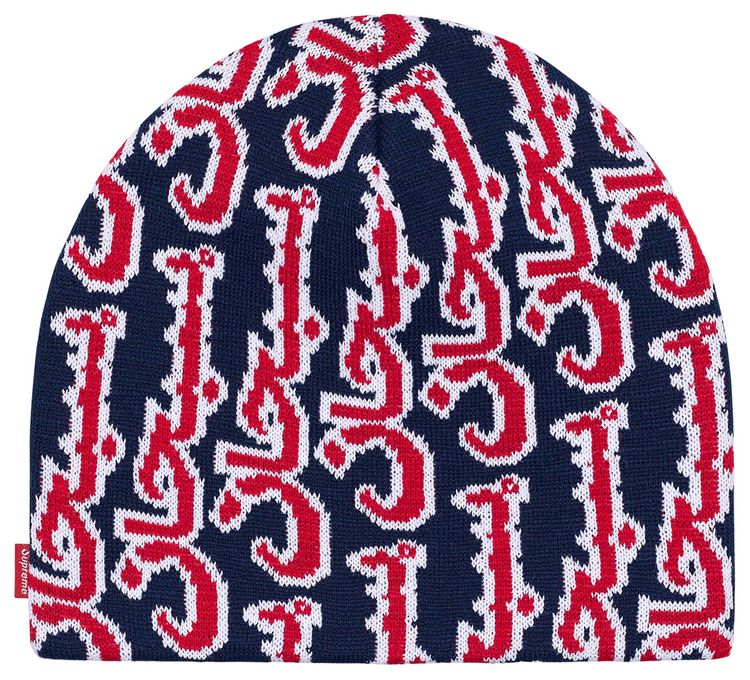 Supreme Arabic Jacquard Beanie Navy