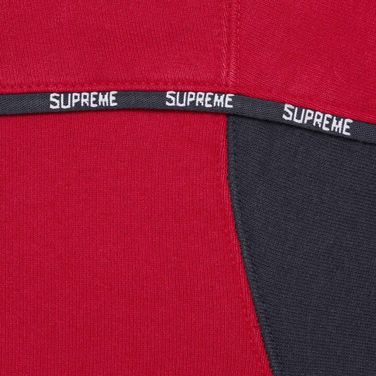 Supreme Piping Zip Up Hooded Sweatshirt Red