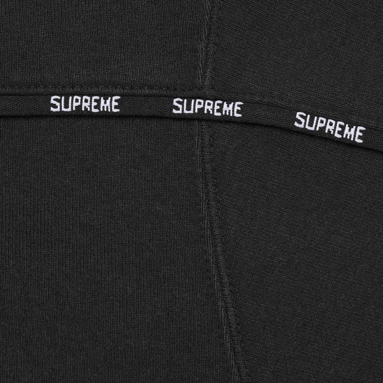Supreme Piping Zip Up Hooded Sweatshirt Black
