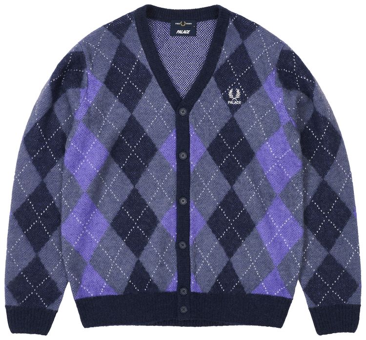 Palace x Fred Perry Argyle Cardigan Peacoat
