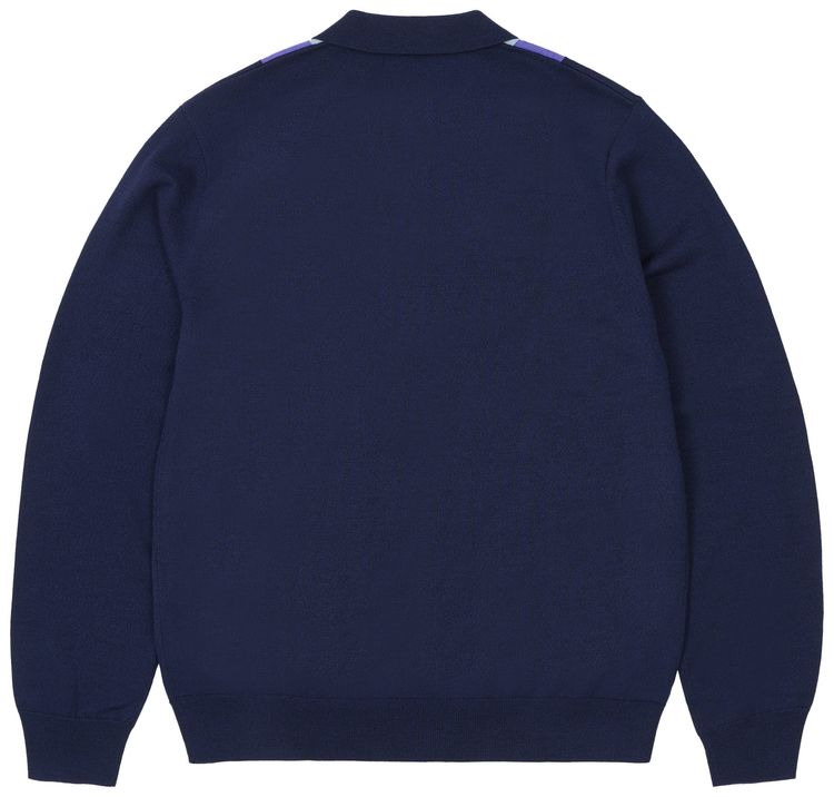 Palace x Fred Perry Long Sleeve Knitted Shirt Peacoat