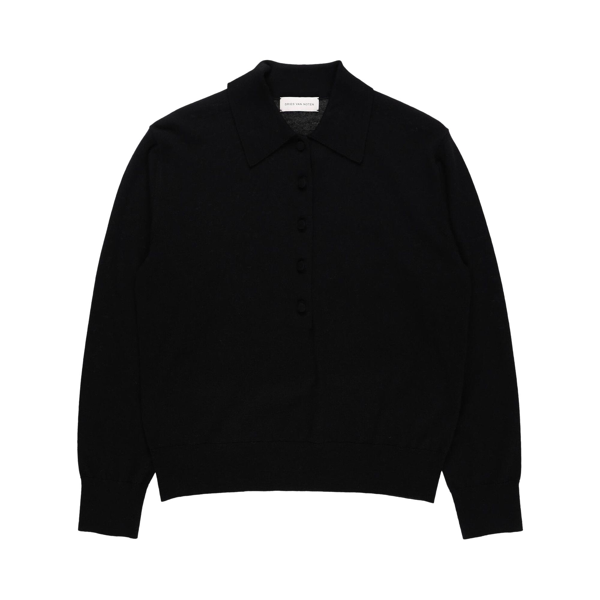 Buy Dries Van Noten Tuno Polo 'Black' - 252 011203 2700 900 | GOAT