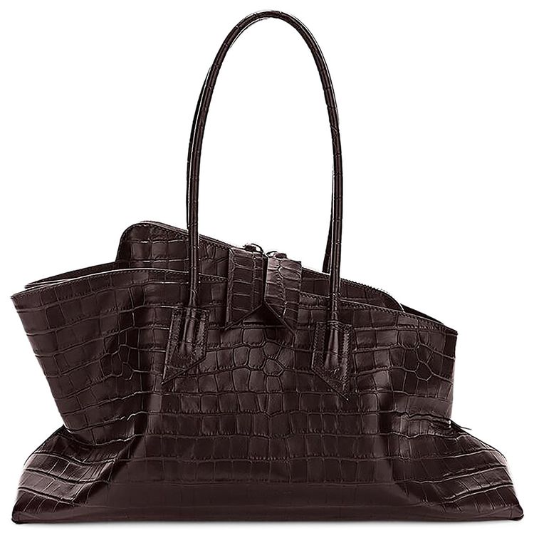 The Attico La Passeggiata Top Handle Bag Coffee