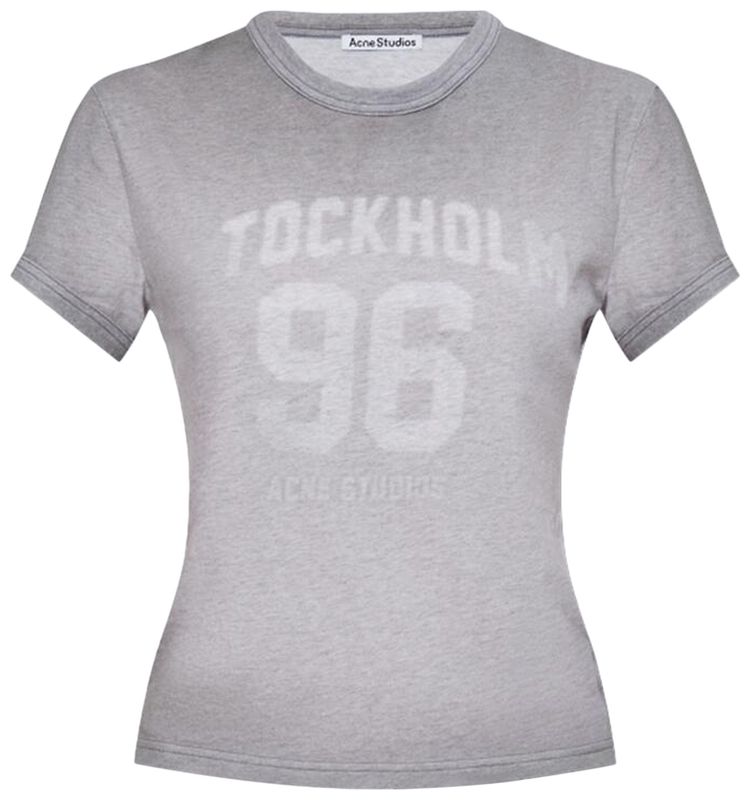 Acne Studios Sprayed Vintage Logo T Shirt Grey Melange