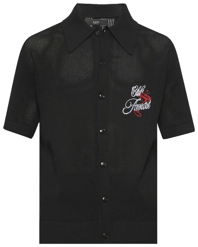 Amiri Club Amiri Crochet Shirt Black