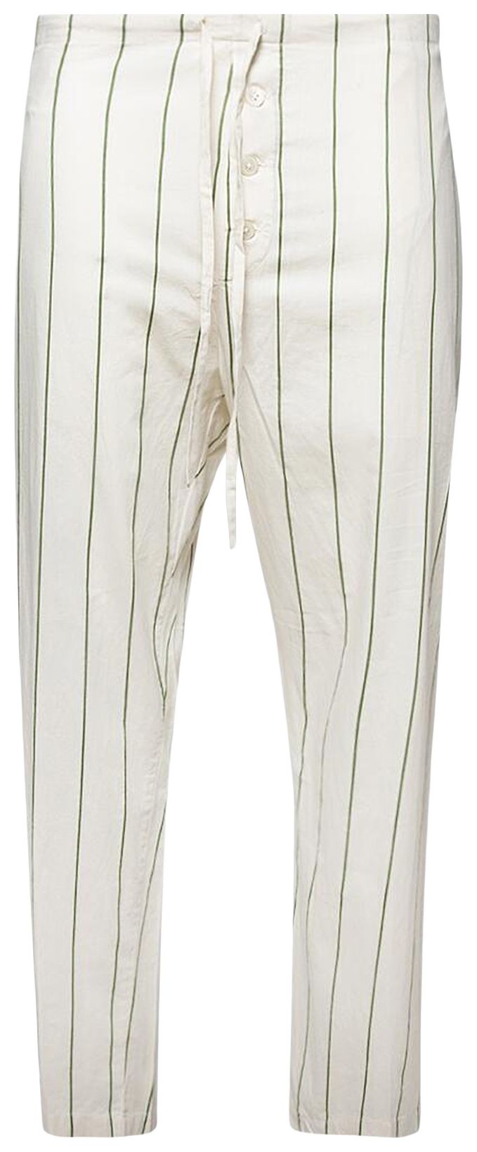 Bode Celery Stripe Pajama Pants Green Cream