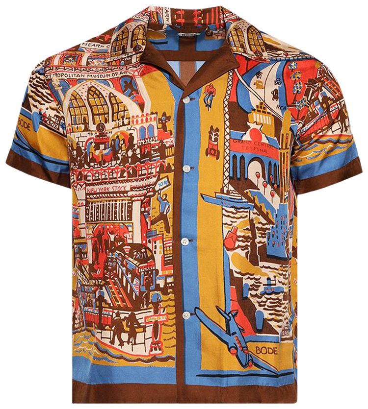 Bode Manhattan Island Short Sleeve Shirt Multicolor