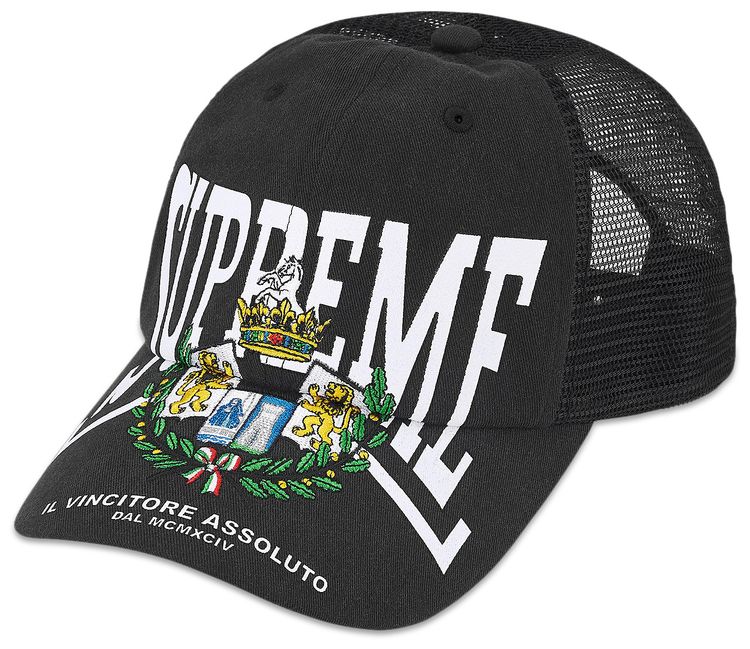 Supreme Crest Mesh Back 6 Panel Black