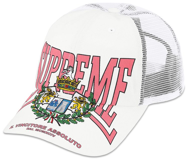 Supreme Crest Mesh Back 6 Panel White