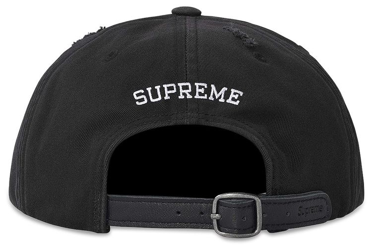 Supreme Distressed Script 6 Panel Black