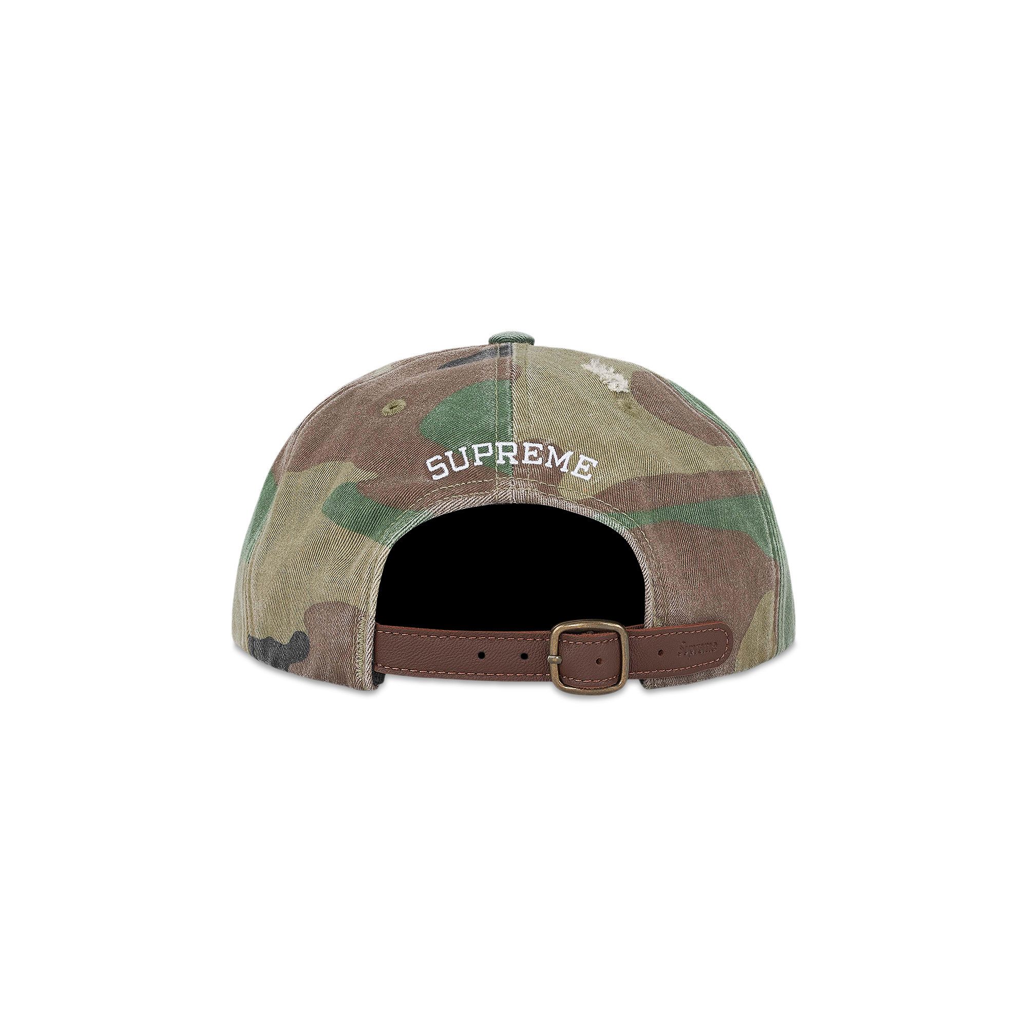 Buy Supreme Distressed Script 6-Panel 'Woodland Camo' - FW25H9