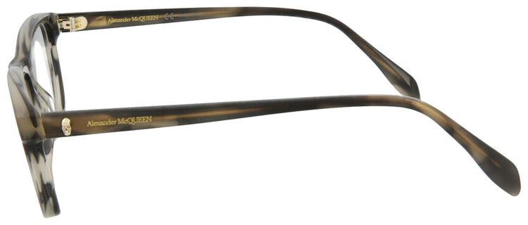 Alexander McQueen Square Frame Acetate Optical Frames Grey Transparent