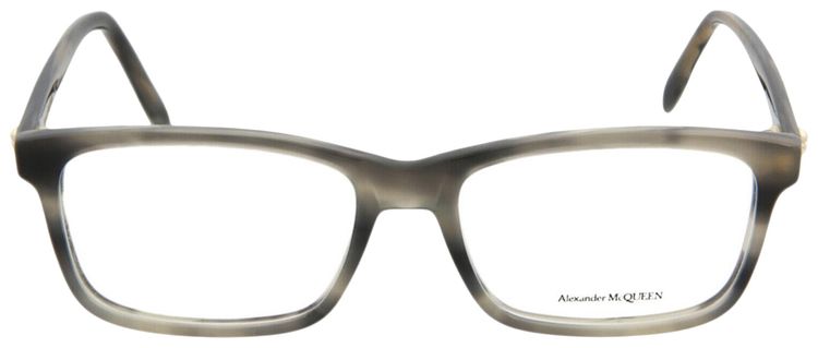 Alexander McQueen Square Frame Acetate Optical Frames Grey Transparent