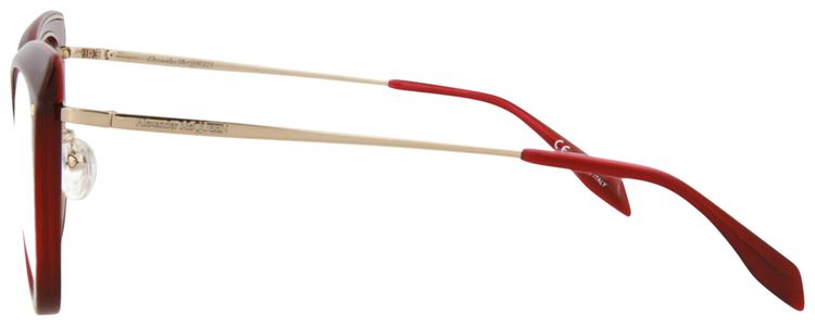 Alexander McQueen Cat Eye Frame Acetate Optical Frames Burgundy Gold Transparent