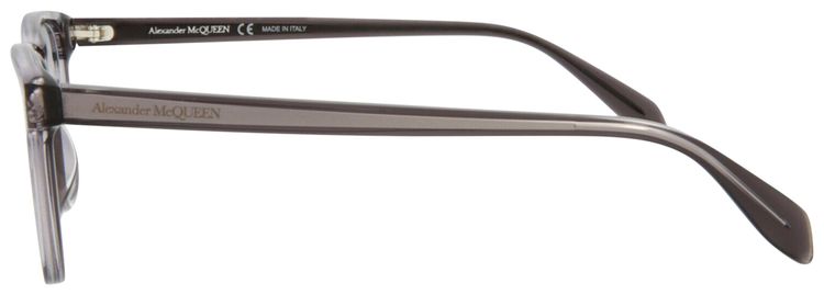 Alexander McQueen Square Frame Acetate Optical Frames Grey Transparent