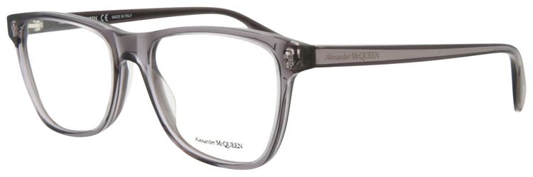 Alexander McQueen Square Frame Acetate Optical Frames Grey Transparent