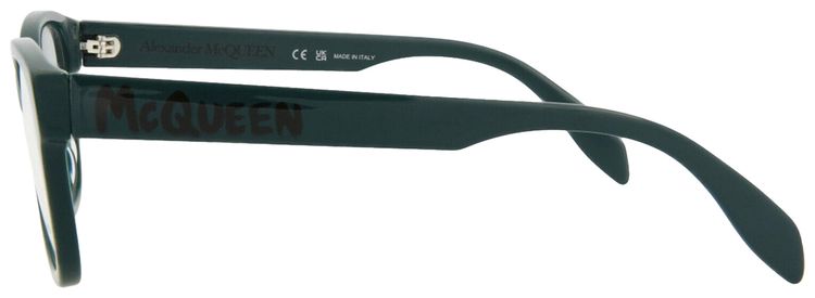 Alexander McQueen Square Frame Acetate Optical Frames Green Transparent