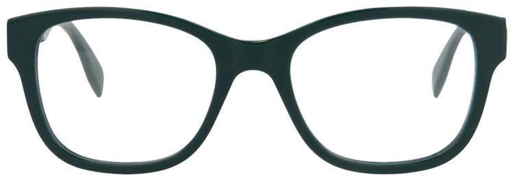 Alexander McQueen Square Frame Acetate Optical Frames Green Transparent