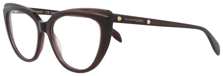 Alexander McQueen Cat Eye Frame Acetate Optical Frames Violet Transparent