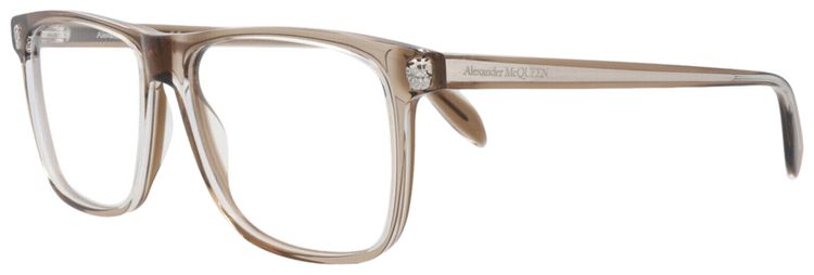 Alexander McQueen Square Frame Acetate Optical Frames Brown