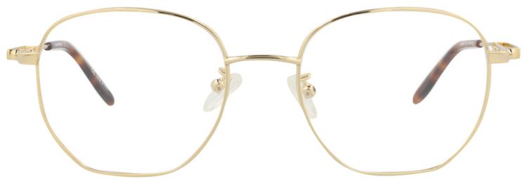 Alexander McQueen Round Frame Metal Optical Frames Gold Transparent