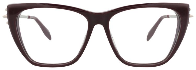Alexander McQueen Cat Eye Frame Acetate Optical Frames Violet Silver