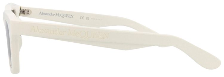Alexander McQueen Square Frame Recycled Acetate Sunglasses White Grey