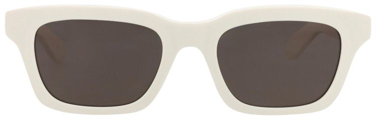 Alexander McQueen Square Frame Recycled Acetate Sunglasses White Grey