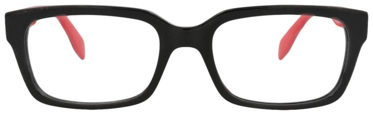 Alexander McQueen Square Frame Acetate Optical Frames Black Transparent