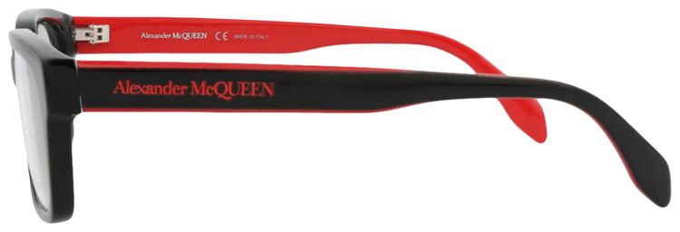 Alexander McQueen Square Frame Acetate Optical Frames Black Transparent