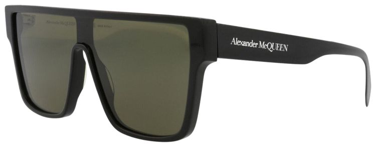 Alexander McQueen Aviator Frame Acetate Sunglasses Black Green