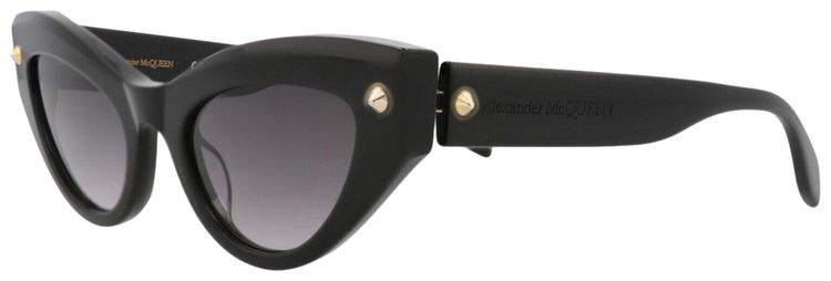 Alexander McQueen Cat Eye Frame Recycled Acetate Sunglasses Black Grey