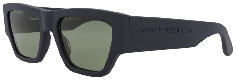Alexander McQueen Square Frame Recycled Acetate Sunglasses Blue Green