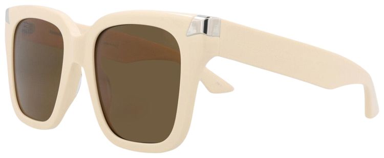 Alexander McQueen Square Frame Recycled Acetate Sunglasses Ivory Brown