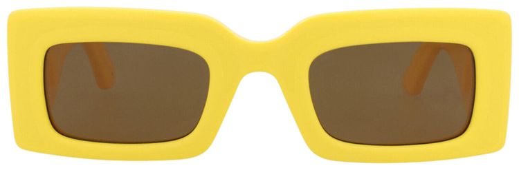 Alexander McQueen Square Frame Recycled Acetate Sunglasses Yellow Brown