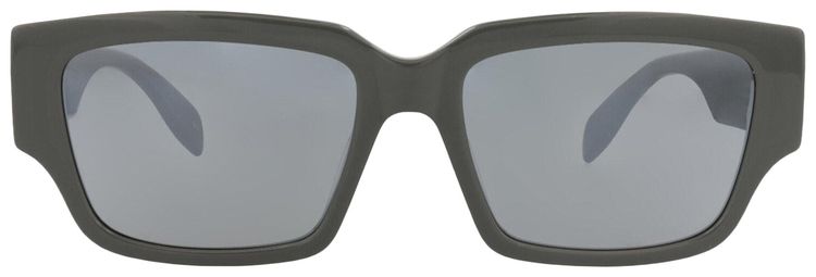 Alexander McQueen Square Frame Recycled Acetate Sunglasses Grey Silver