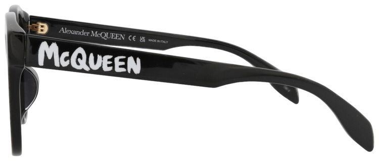 Alexander McQueen Square Frame Acetate Sunglasses Black Grey