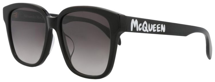 Alexander McQueen Square Frame Acetate Sunglasses Black Grey