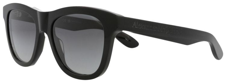Alexander McQueen Square Frame Recycled Acetate Sunglasses Black Grey