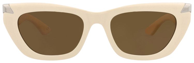 Alexander McQueen Cat Eye Frame Recycled Acetate Sunglasses Ivory Brown