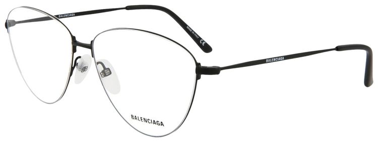 Balenciaga Cat Eye Frame Metal Optical Frames Black Transparent