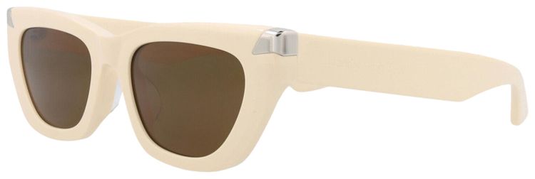 Alexander McQueen Cat Eye Frame Recycled Acetate Sunglasses Ivory Brown