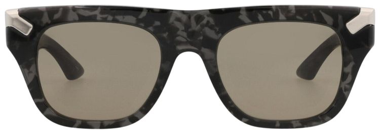 Alexander McQueen Square Frame Recycled Acetate Sunglasses Havana Brown