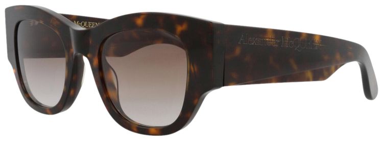 Alexander McQueen Square Frame Recycled Acetate Sunglasses Havana Brown