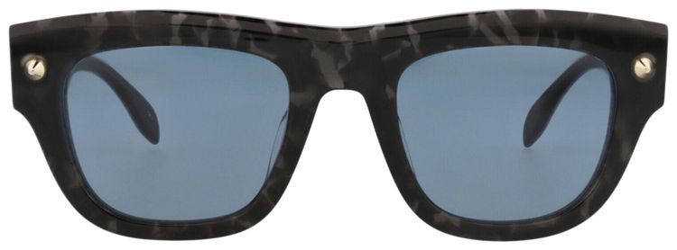 Alexander McQueen Square Frame Recycled Acetate Sunglasses Havana Blue
